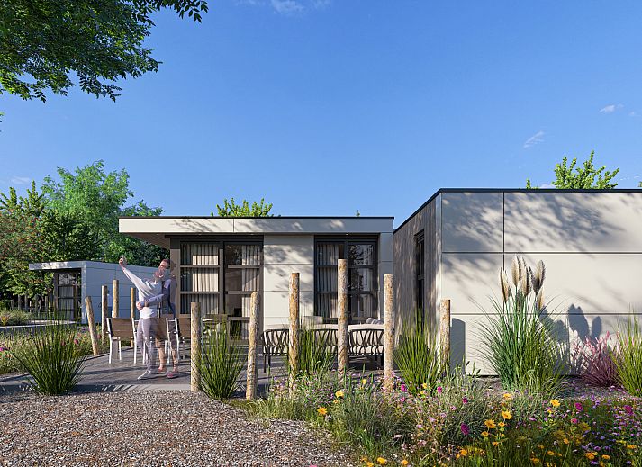 Entspannen Sie sich auf der grozgigen Terrasse des freistehenden Hauses in Warmond, einem Ferienhaus im Grnen Herzen von Sdholland.