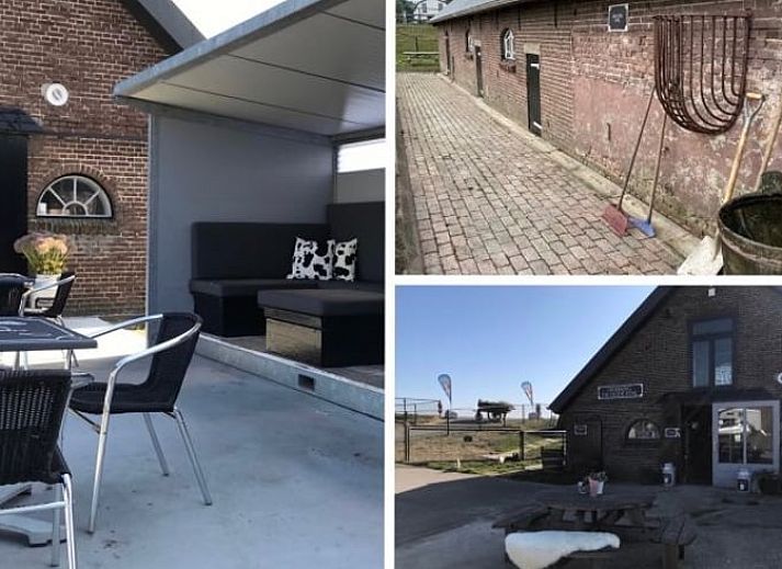 Authentic entrance to Holiday Home in Leimuiden, Green Heart, South Holland with historic brick walls.