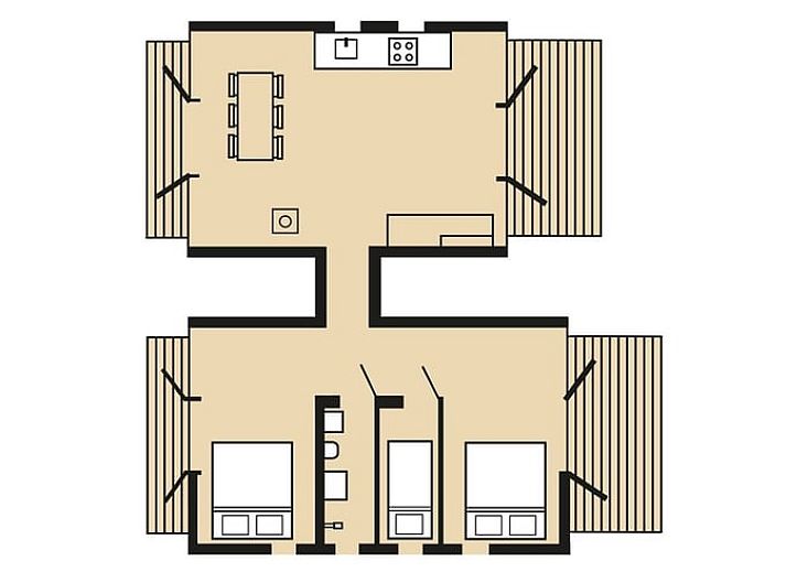 Cottage in Oud Ade, vacation home with wooden veranda in Green Heart, South Holland.
