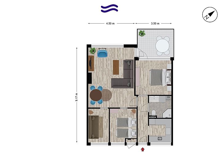 Unterkunft 6801148 - Appartement Noordzeekust - Appartement Mittagssonne