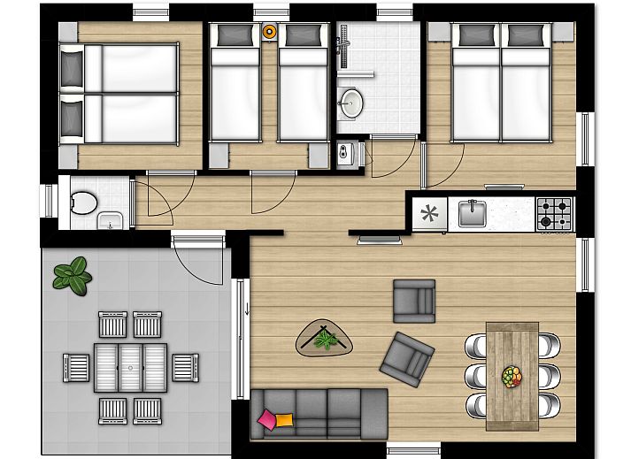 Unterkunft 6804170 - Ferienhaus Noordzeekust - Comfort 6B