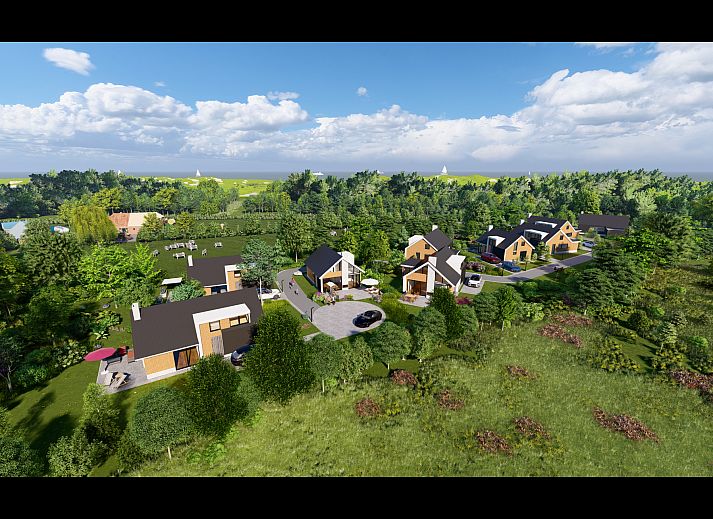 Vrijstaande woning in Hellevoetsluis, Zuid-Holland, omgeven door groene natuur en een ruim terras, perfect voor een ontspannen vakantie.