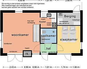 Plattegrond van TXL Huisje 299, een knus vakantiehuis in De Cocksdorp, Texel, met ruime woonkamer en comfortabele slaapkamer.