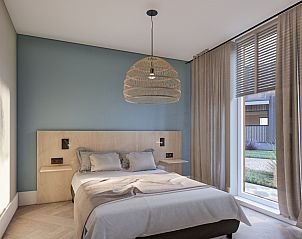 Comfortabele slaapkamer in Chalet in De Cocksdorp met uitzicht, Texel, Waddeneilanden.