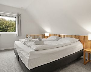 Plattegrond van de bovenverdieping van Sluftervallei 10-persoons bungalow, Texel.