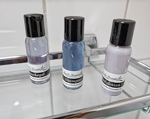 Luxe toiletartikelen in badkamer van Type 1 - 2100 vakantiehuis, Texel.