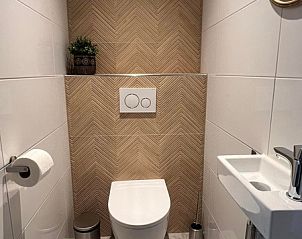 Stijlvol toilet in Vakantiehuis Noordwester, De Koog, Texel met modern design.