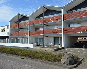 Vooraanzicht van Motel Texel - Appartement 208/1L, De Koog, Texel. Moderne accommodatie op de Waddeneilanden.