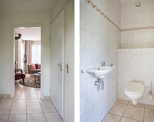 Entrance and toilet in Bungalow 31, De Koog, Texel with modern finishes.