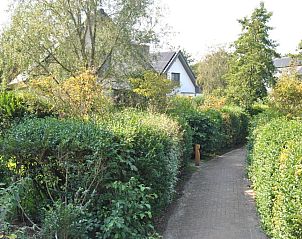 Groene omgeving van Tapuit 10a vakantiehuis in De Koog, Texel met wandelpaden.