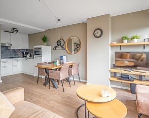 Offene Kche und Essbereich im Appartement Juliana 178 Eilandzicht, De Koog, Texel. Moderne Ferienunterkunft auf den Watteninseln.