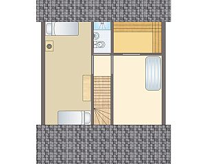 Gezellige woonkamer van Beach Park Texel 4-persoons villa 4L1 in De Koog, Texel met comfortabele zitruimte.