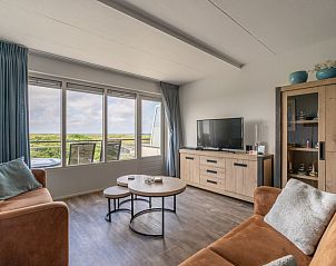 Gezellige zithoek in Appartement Juliana 096 Eiland en Zeezicht, De Koog, Texel met prachtig uitzicht.