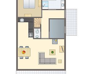 Beach Park Texel 4-persoons villa 4BL in De Koog, Texel met zonnige veranda en groene omgeving.