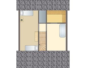 Gezellige woonkamer in Beach Park Texel 4-persoons villa 4BL met open haard in De Koog, Texel.