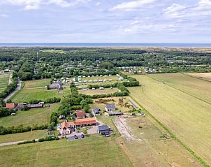 Panoramisch uitzicht op Texelse landschappen bij Huisje in Den Burg, Texel.