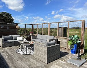 Sitting area on terrace of 45 - 't Veldje, vacation home Texel.