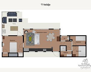 Floor plan of 45 - 't Veldje, vacation home Texel.