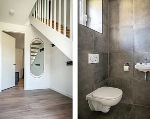 Eingang und Toilette im Ferienpark De Koorn-aar Villa, De Dennen Texel, mit modernen Ausstattungen.