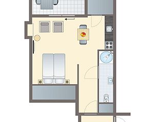 Unterkunft 020106 - Bungalow Vlieland - Vlieduyn | 2-persoons appartement | 2S