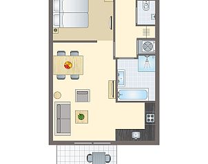 Unterkunft 020107 - Bungalow Vlieland - Vlieduyn | 2-persoons appartement | 2CA