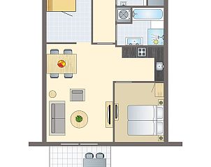 Unterkunft 020108 - Bungalow Vlieland - Vlieduyn | 2-persoons appartement | 2LA