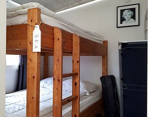 Stapelbedden in De Hagedis tenthuis, Oost-Vlieland, met maritieme accenten, Vlieland, Waddeneilanden.