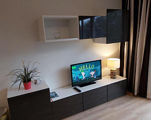 Moderne tv-hoek in Appartementen STRANDHUYS en DE VUURTOREN, Hollum, Ameland, met stijlvolle inrichting.