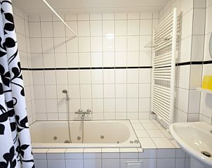 Stijlvolle badkamer in Appartementenboerderij de Hek West, Hoorn, Terschelling met modern sanitair.