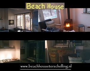 Collage van interieur Beach House Terschelling, sfeervol vakantiehuis in Klein Hoorn, Waddeneilanden.