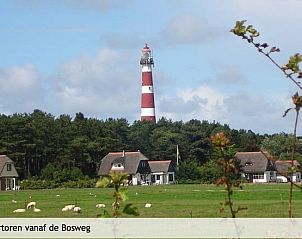 Prachtig uitzicht op vuurtoren nabij Oerd vakantiehuis, Hollum, Ameland.
