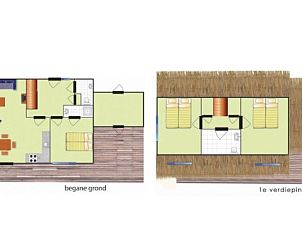 Plattegrond van BEACHVILLA WEST END 6 in Hollum, Ameland. Praktisch vakantiehuis op de Waddeneilanden.