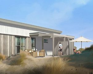 Ontspan bij AMELANDLODGE 6, een stijlvol vakantiehuis in Hollum, Ameland, omgeven door duinen en serene natuur op de Waddeneilanden.