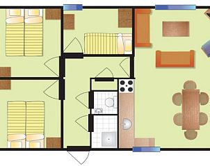 Plattegrond van BORNRIF COTTAGE 6, vakantiehuis in Hollum, Ameland.
