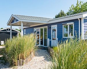 Duinchalet 4 in Hollum, Ameland biedt een charmant vakantiehuis met veranda, omgeven door groene natuur op de Waddeneilanden.
