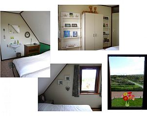 Slaapkamer in Casa Maris vakantiehuis op Schiermonnikoog met uitzicht op de natuur, Waddeneilanden.