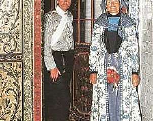 Traditional costume in Hindeloopen, near Bungalow 5/19, Friesland.