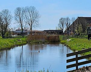 Idyllisch waterlandschap bij Huisje in Nijhuizum vakantiehuis in Friese meren.