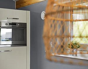 Detail van moderne keuken in Waterpark Sneekermeer vakantiehuis 6C2 in Terherne.