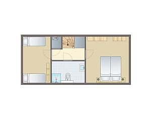 Plattegrond van 4-persoons bungalow 4C in Terherne, Sneekermeer, Friese meren.