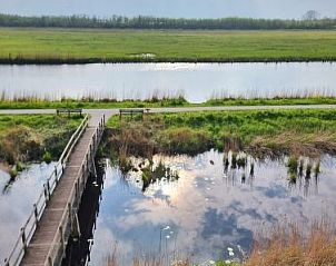 Schilderachtige brug over het water bij Vakantiehuis Natuurlijk de Veenhoop, De Veenhoop, in de betoverende natuur van Alde Feanen.