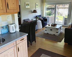 Open kitchen and living room in Cottage in Schoonloo, ideal vacation home in Drenthe.