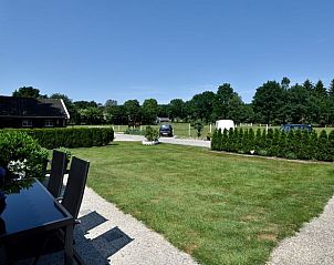 View from the terrace of Cottage in Schoonloo, vacation accommodation in Drenthe.