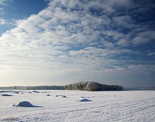 Winterlandschap met sneeuw nabij Vakantiehuisje in Schoonloo, Drenthe.