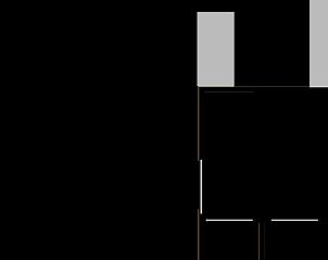 Plattegrond begane grond van Vakantiehuisje in Gasselte, Midden Drenthe met woonkamer en keuken.
