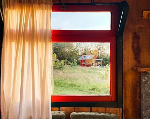 Uitzicht vanuit het raam van vakantiehuisje in Mantinge, Drenthe.