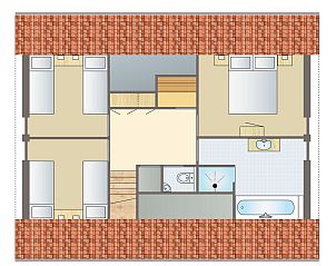 Gezellige woonkamer in Hof van Saksen 8-persoons boerderij 8L1, Nooitgedacht, met moderne inrichting en eetruimte.