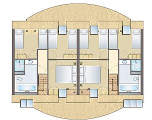 Ruime zithoek in Hof van Saksen vakantiehuis, Nooitgedacht, Midden Drenthe, met moderne inrichting en comfortabele banken.