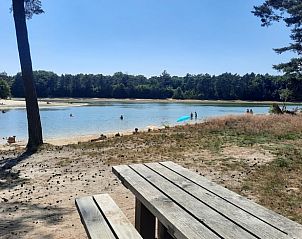 Zandstrand bij recreatiegebied De Kibbelkoele, nabij Vakantiehuisje in Wezup, Drenthe.