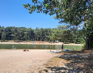 Gezellig strand met bossen bij De Kibbelkoele, nabij Vakantiehuisje in Wezup, Drenthe.